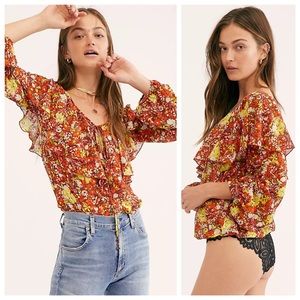 Free People Say It With Me Floral Bodysuit
